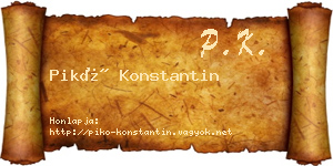 Pikó Konstantin névjegykártya