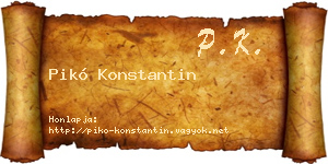 Pikó Konstantin névjegykártya